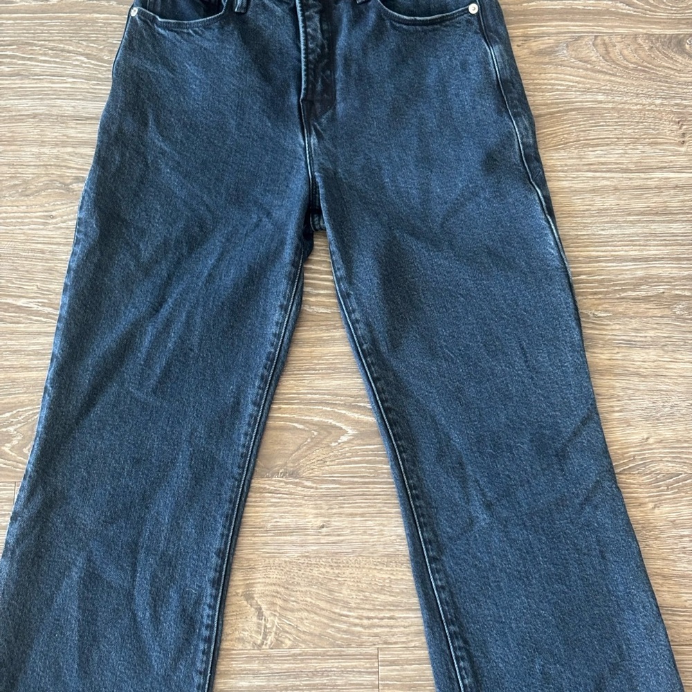 Good American Dark Blue Flare Jeans